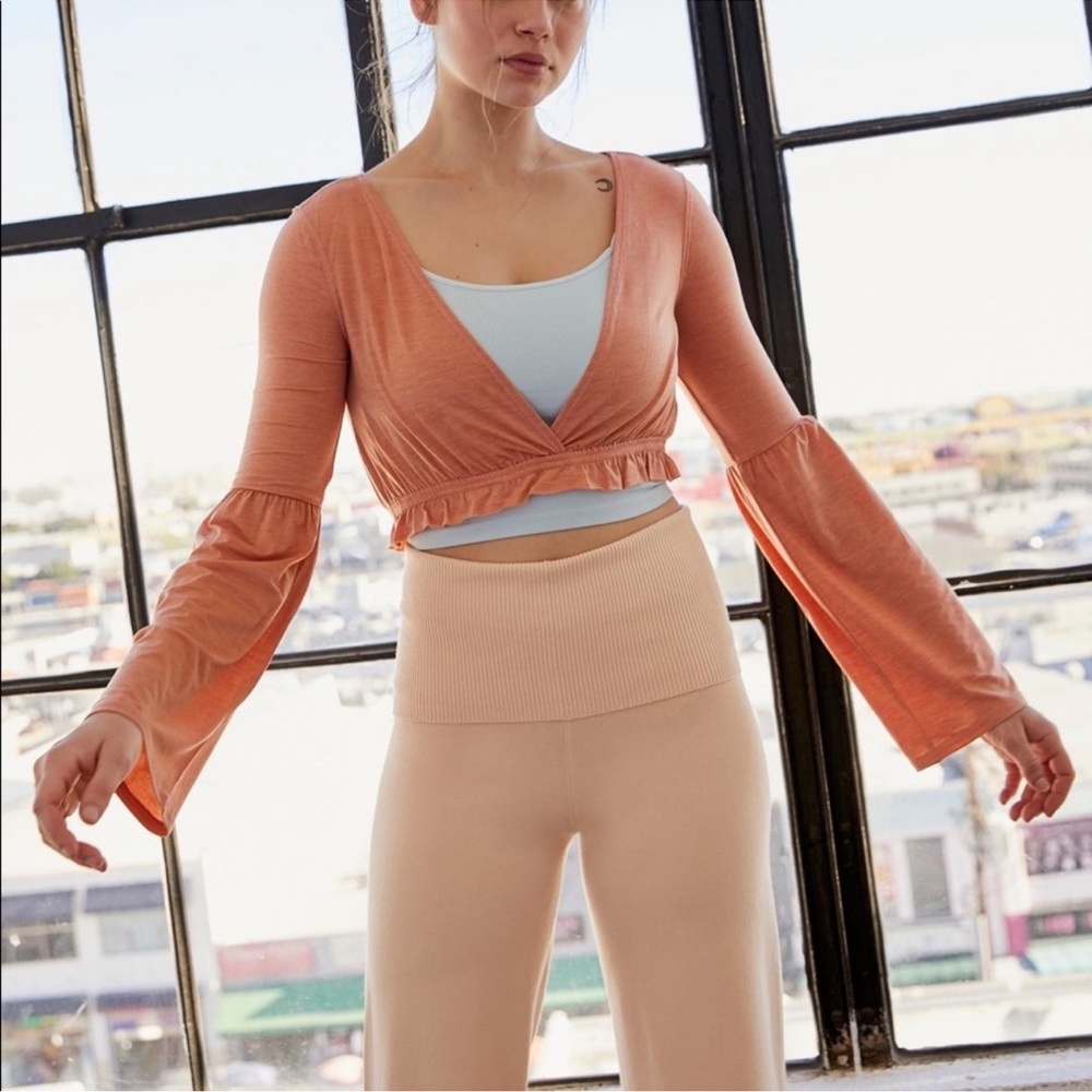 Free people Movin' On Up Bell Sleeve Crop Top Size XS